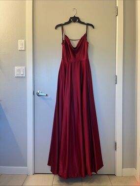 Windsor | Dresses | Windsor Sasha Formal High Slit Wrap Dress In Burgundy |  Poshmark